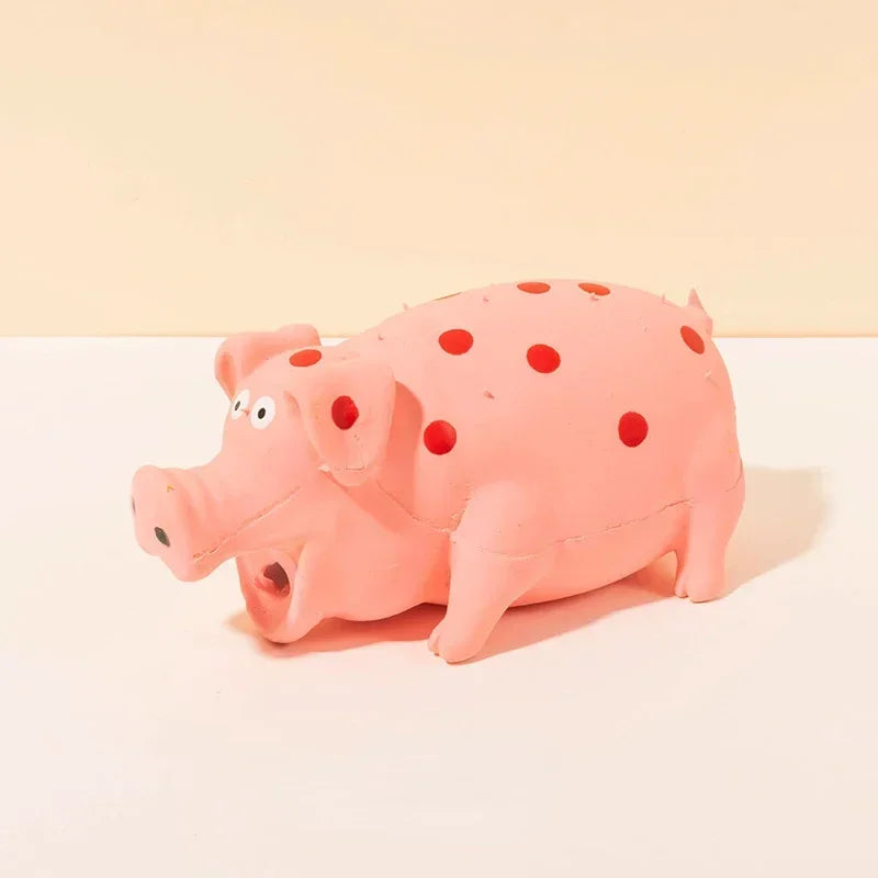 Squeaky Pig Dog Toy Durable Rubber Pig Squeaker Dog Puppy Chew Toys Latex Interactive Cute Toy for Small Medium Large Dogs - TrendForce25