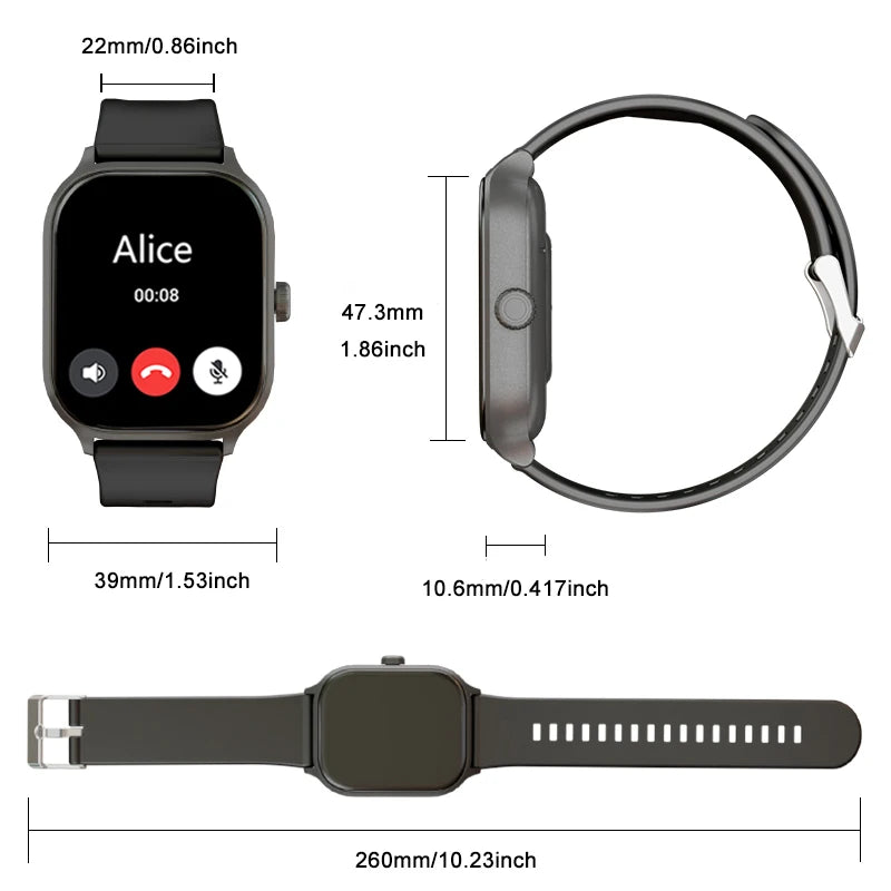 Smart watch, wireless calling/dial, multi-Sport mode, calling reminder and rejection, SMS reminder, for iPhone/Andriod - TrendForce25