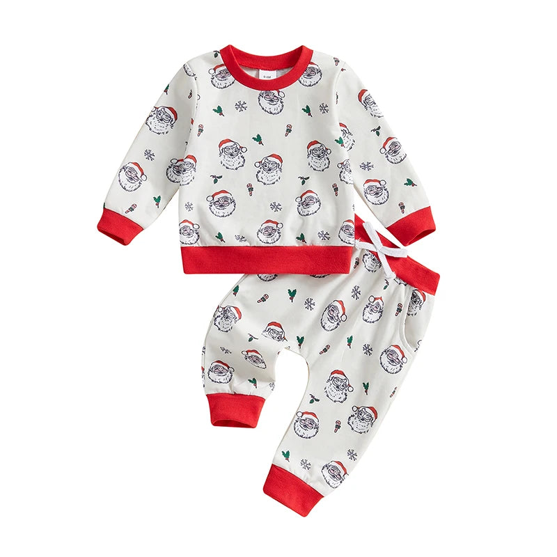 Cute 2 Piece Outfit Reindeer Print Long Sleeve Hoodie and Stretchy Leggings Set for Baby Toddler Winter Clothing