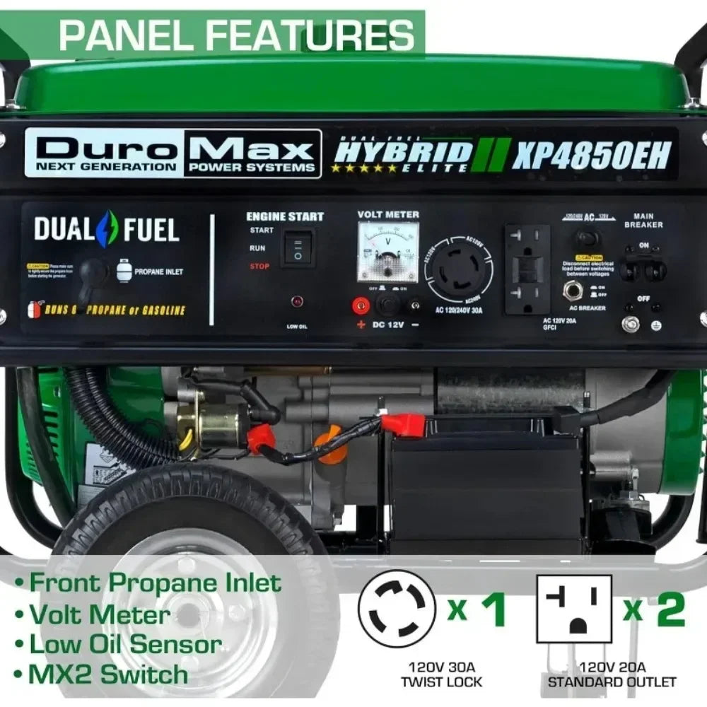 HOT New 4850 Watt Gas or Propane Powered-Electric Start-Camping & RV Ready, 50 State Approved Dual Fuel Portable Generator | USA - TrendForce25