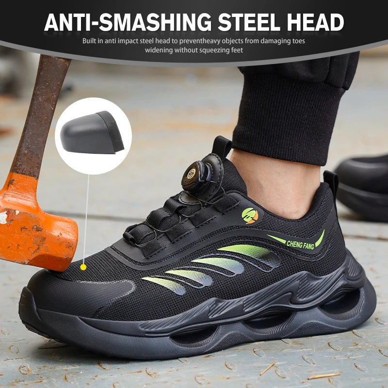 Soft sole lace-free anti-smash and anti-puncture safety shoes - TrendForce25
