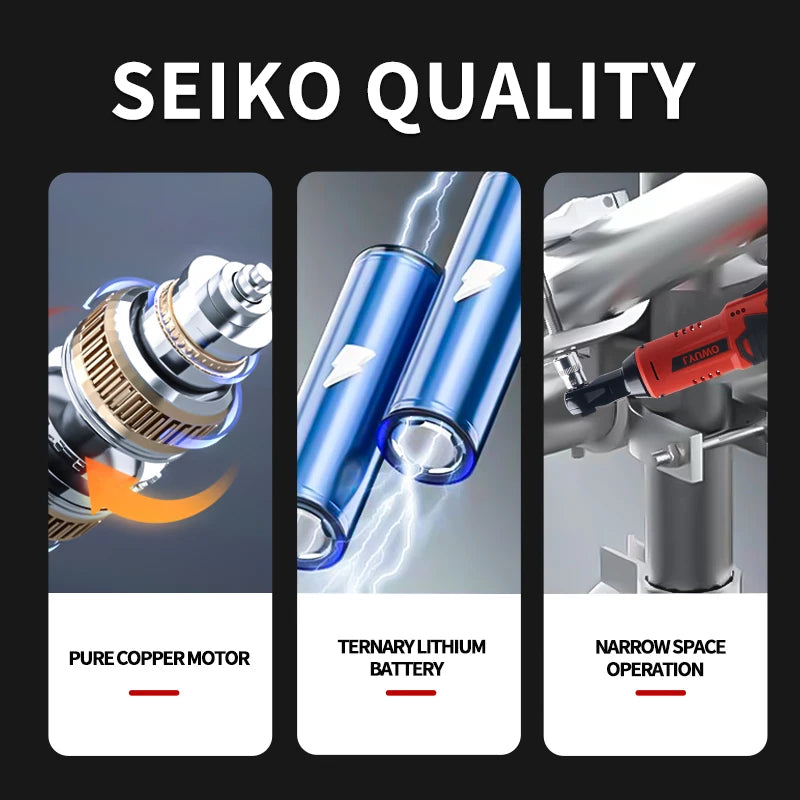 LYUWO 3/8 Rechargeable Electric , Ratchet Set, Angle Drill, Screwdriver To Remove Screw Nut, Automobile Maintenance Tool 2 Batte
