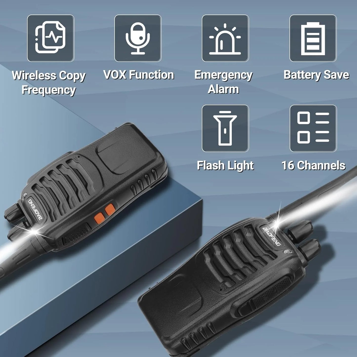 3/6PCS Baofeng BF-888S Walkie Talkie Wireless Copy Frequency UHF Long Range High Power Upgraded BF 888S VOX Ham Two Way Radio