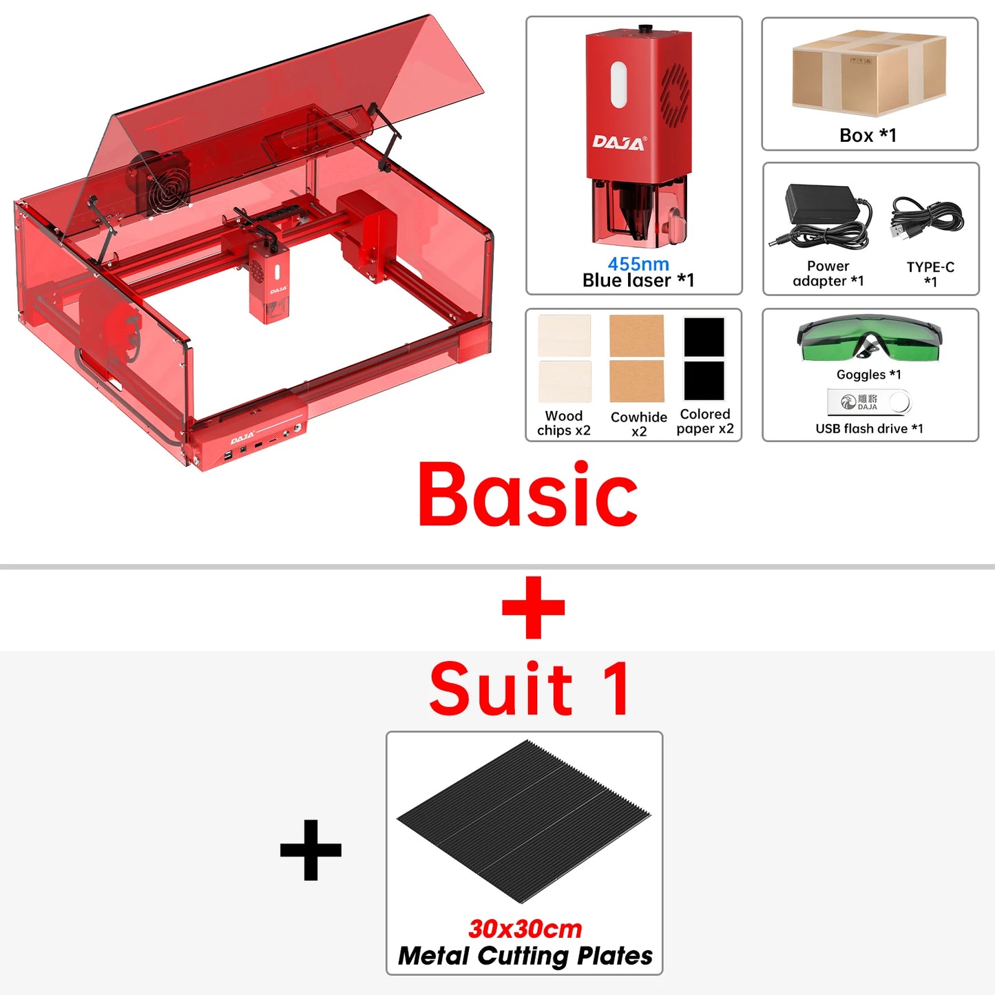 DAJA A6 Pro Laser Engraver Safety Shield 20W Power CNC Cutting Engraving Machine for Metal Wood Acrylic Glass Leather Plastic