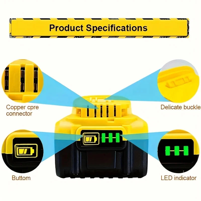 Replace DeWei 20V 8.4Ah DCB205 Hand Drill Electric Tool 18650 Lithium Battery Power Battery DCB206-2 DCB205-2 DCB205