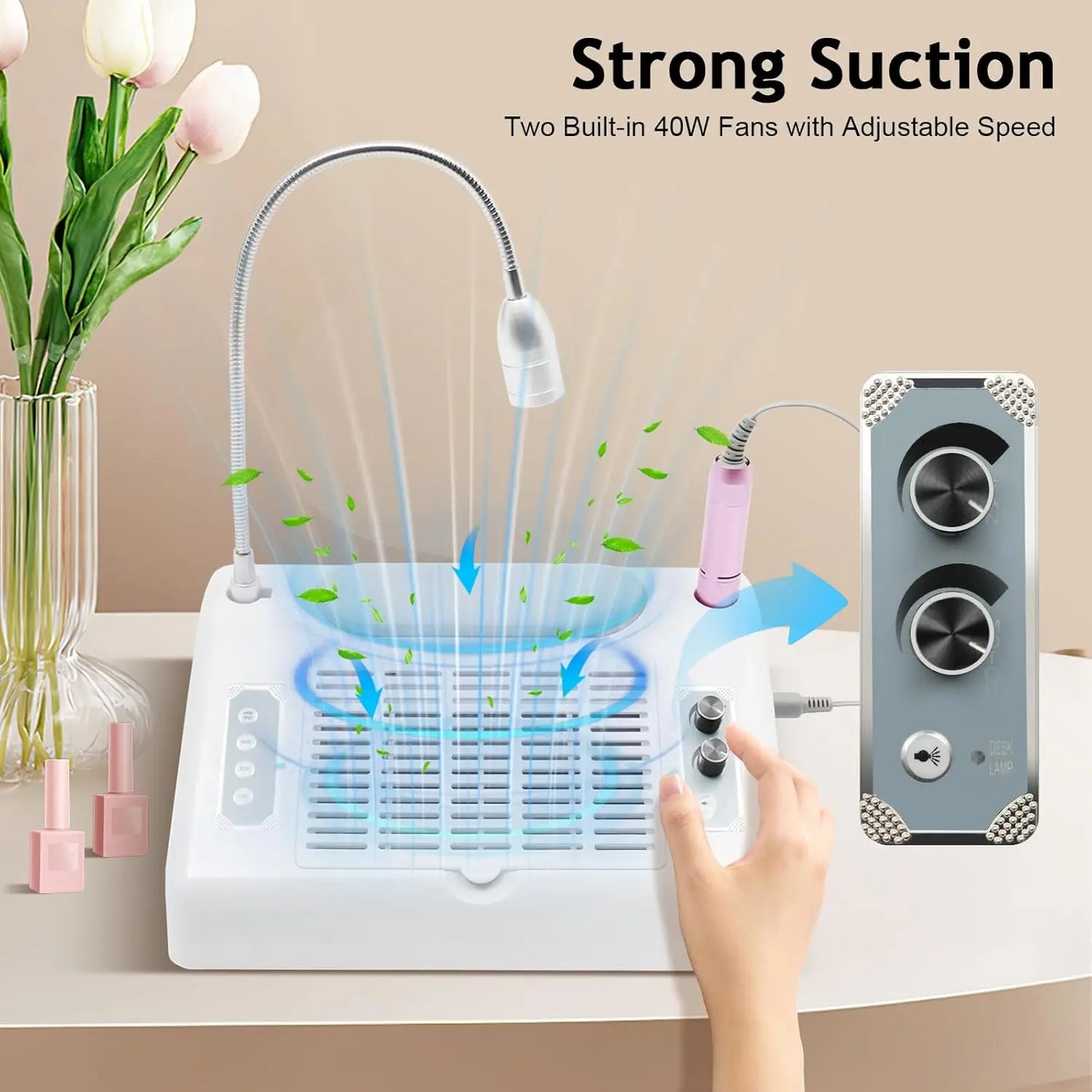 5 in 1 Nail Drill Manicure Machine, Professional 30000rpm Electric Nail Drill Machine, Electric , Nail Lamp for Nails Manicure - TrendForce25