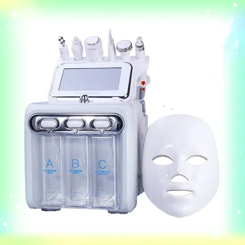 New Arrival! Multifunction skin care device 7 in 1 anti aging small bubble H2O2 hydrogen oxygen jet beauty machine with Led Mask - TrendForce25