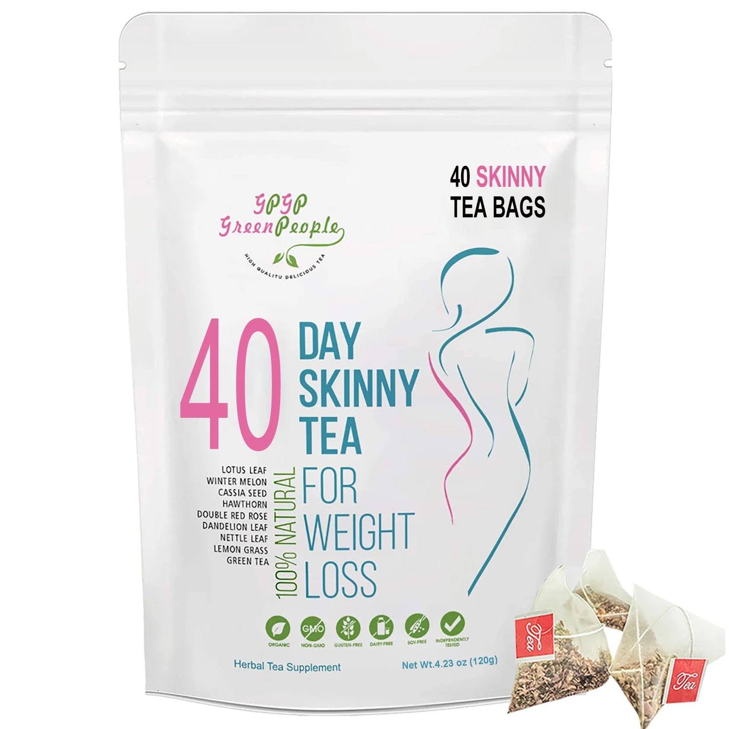 Natural 40 Days Herbal Skinny Detox Weight Loss Supplement No Caffeine Non-GMO Health Food Vitamins And Supplements - TrendForce25
