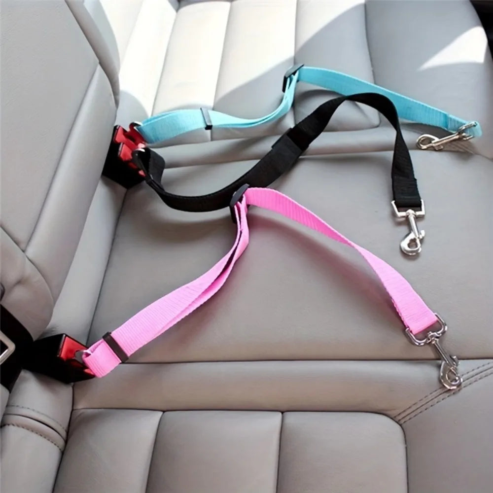 Pet Car Safety Harness: Adjustable Dog Seat Belt for Small to Large Breeds - Nylon Material - TrendForce25