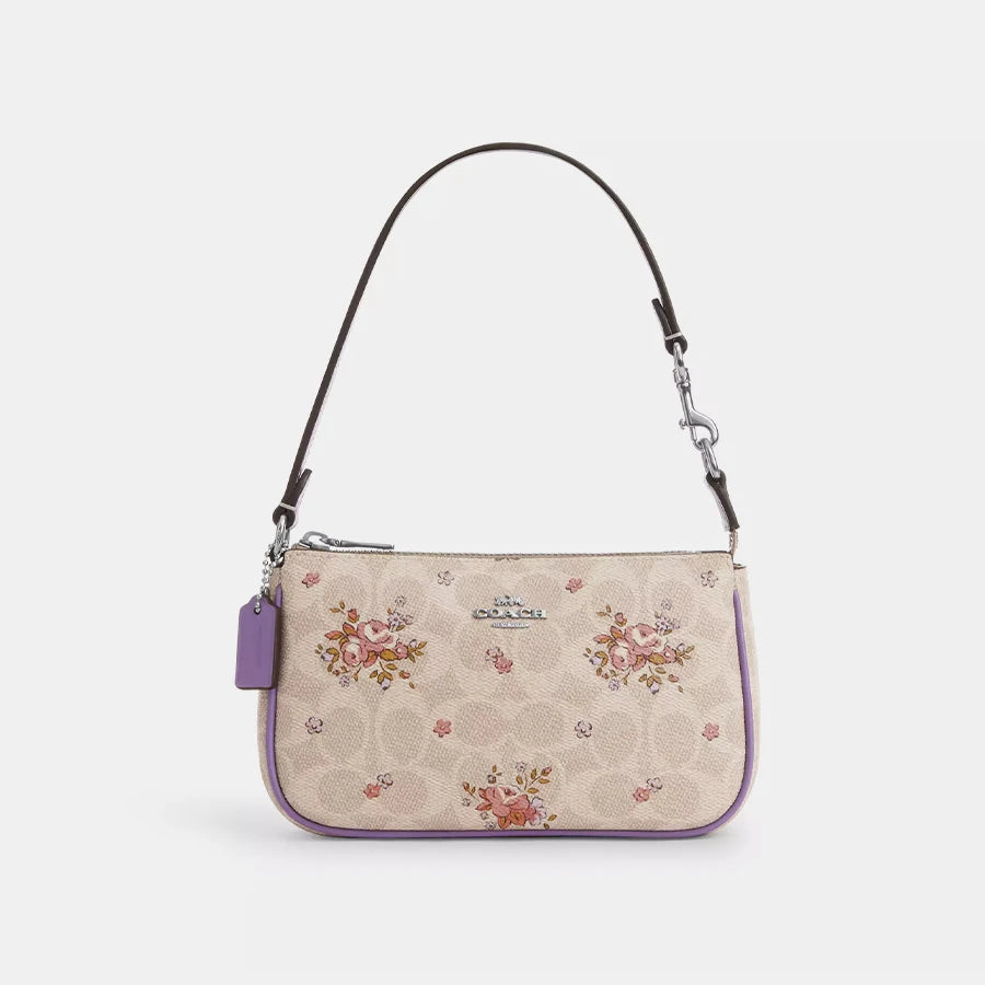 Coach Nolita 19 Shoulder Bag In Blocked Signature Canvas With Floral Print Women Clutch Bag Ladies Cute Purses And Bags,CAQ19 - TrendForce25