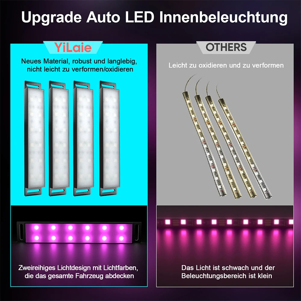 Neon Universal Car Ambient Light RGB Backlight LED Foot Strip APP Control Auto Decorative Off Road 4x4 SUV Interior Atmosphere - TrendForce25