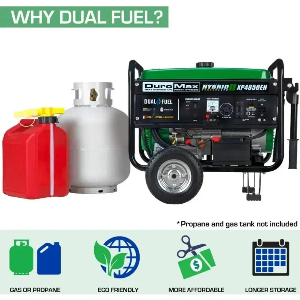 HOT New 4850 Watt Gas or Propane Powered-Electric Start-Camping & RV Ready, 50 State Approved Dual Fuel Portable Generator | USA - TrendForce25