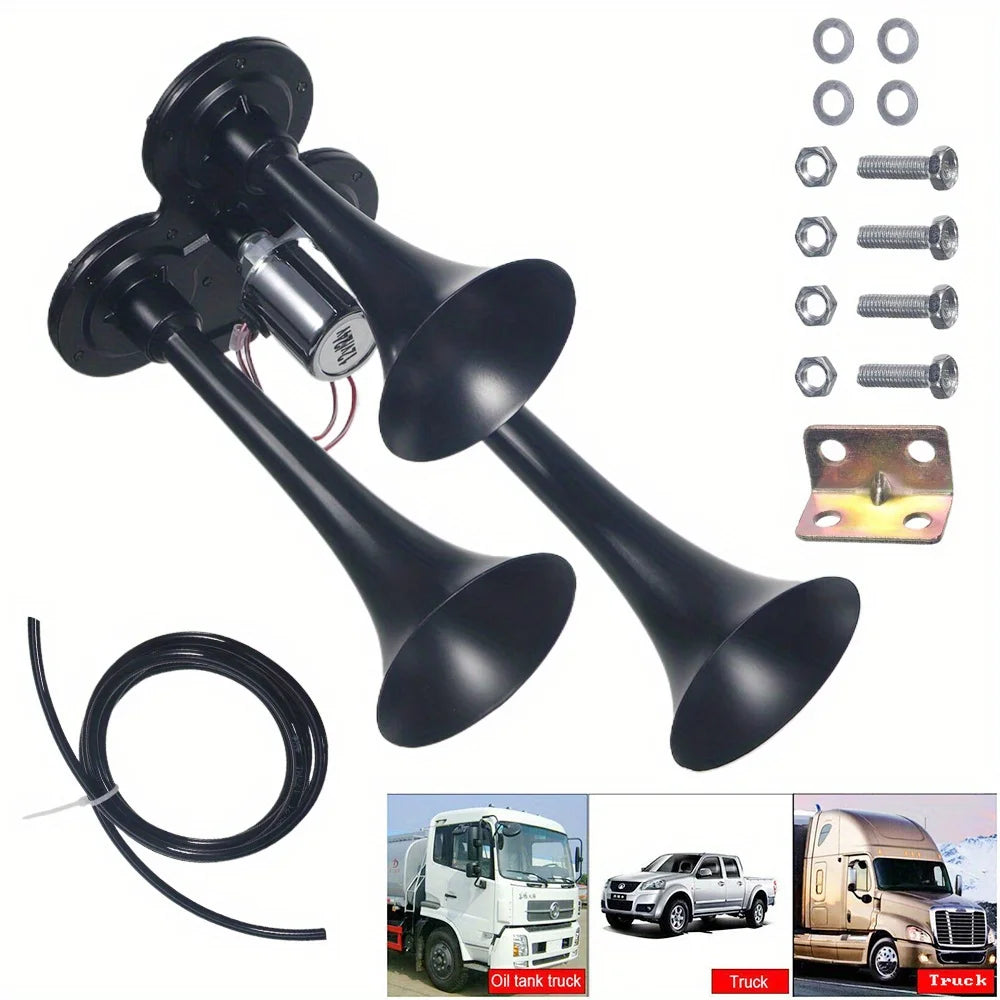 Super Loud Train Electric Air Horn 600DB 3 Trumpets Car Truck Boat Speaker - TrendForce25