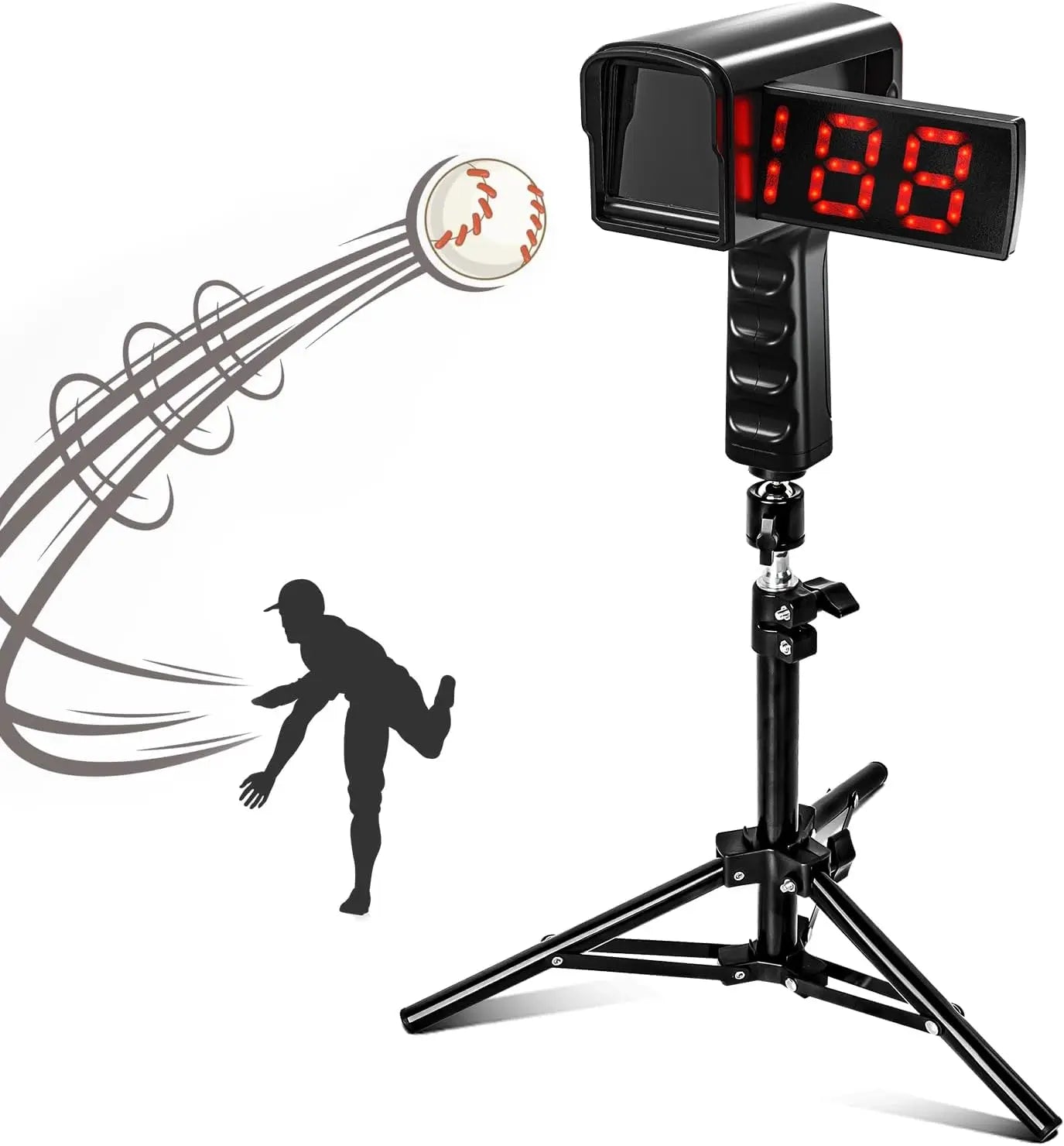 Baseball Radar Guns - Speed Sensors Baseball Speed Training Equipment with LED+LCD Larger Display, Handheld