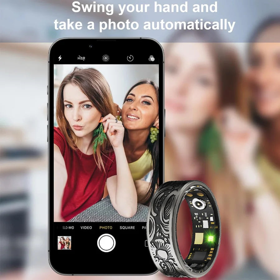 smart vintage ring integrates design with modern technology, offering a stylish and practical wearable device.black - TrendForce25