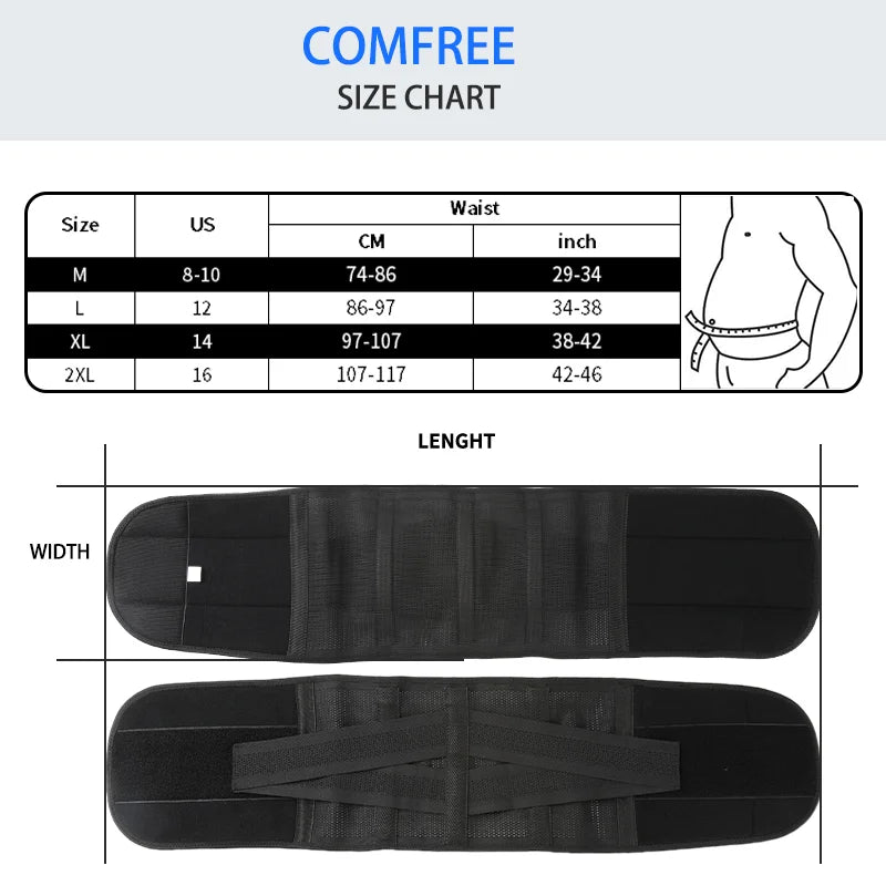 Men Waist Support Belt For Back Pain Waist Trainer Trimmer Belt Gym Waist Protector Weight Lifting Sport Body Shaper Corset Faja - TrendForce25