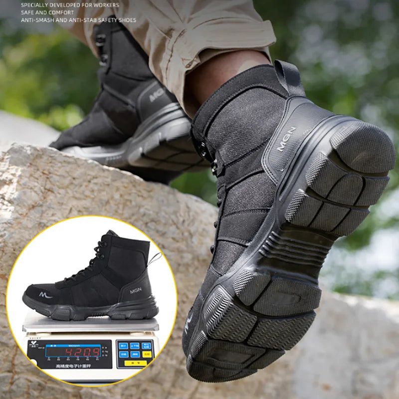 Work Boots Indestructible Safety Shoes Men Steel Toe Shoes Puncture-Proof Sneakers Male Footwear Shoes Women Non Slip Work Shoes - TrendForce25
