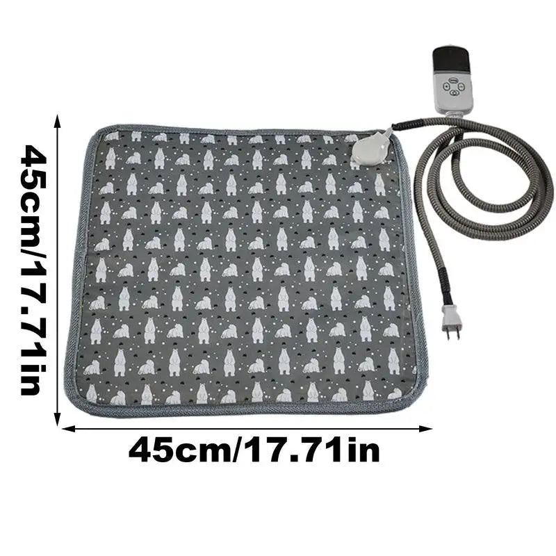 Pet Heated Mat Electric Heating Pet Bed With Bite-proof Power Cord Heated Cat Bed Adjustable Temperature Dog Cat Heating Pad