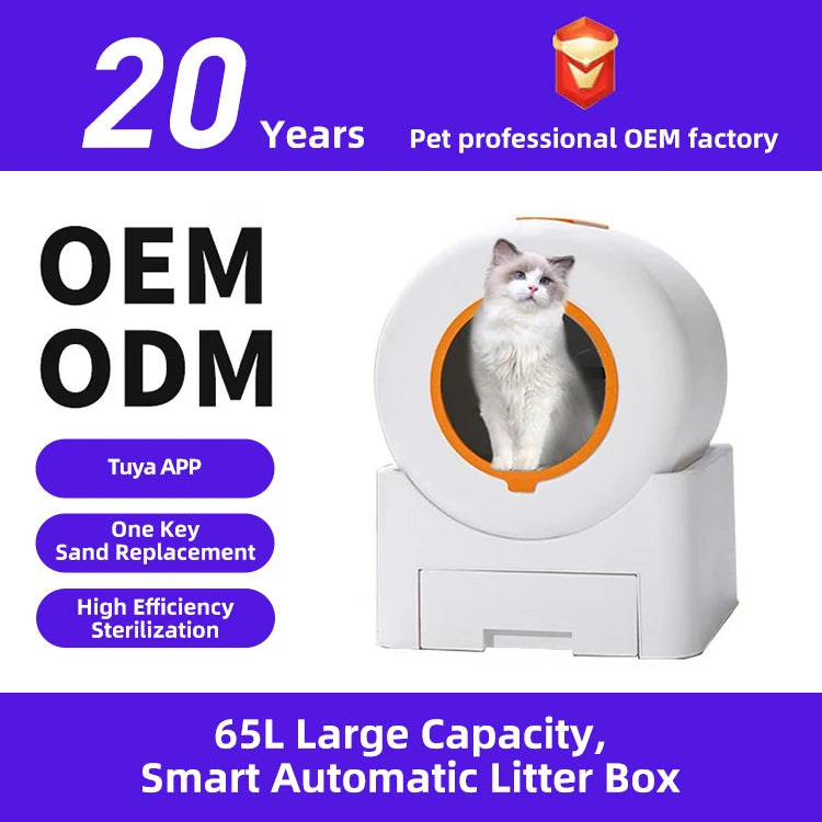 Factory Bulk Low Price Tuya APP Control Smart Cat Litter Box Toilet Robot for Cats Super Large Automatic Cat Toilet Litter Box