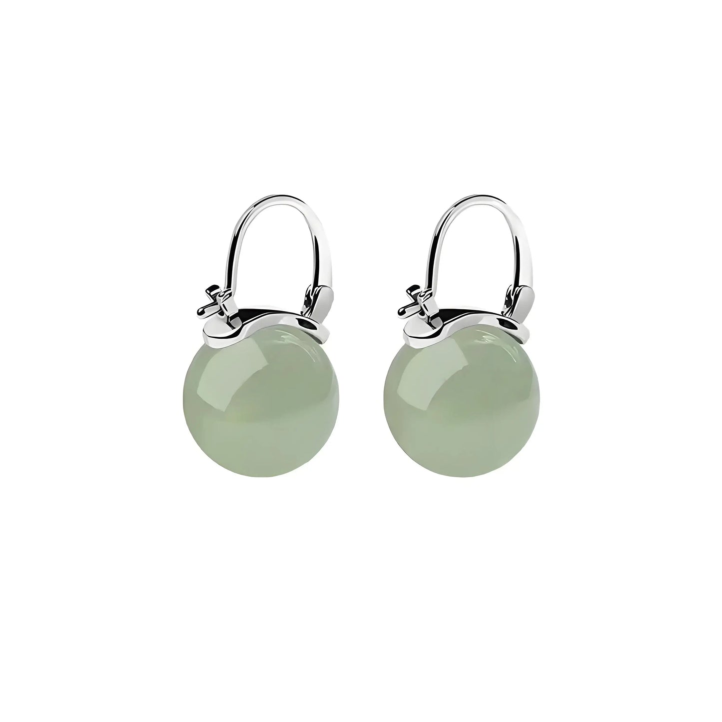Elegant Jade Drop Earrings for Women - Hypoallergenic Ear Clips with Premium Green Gemstone - TrendForce25