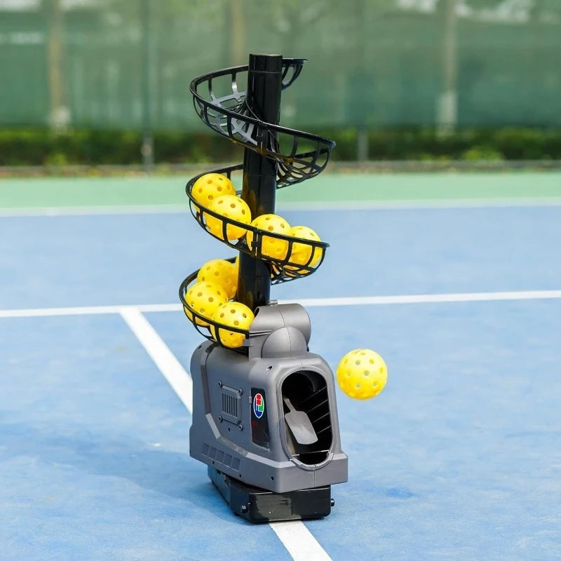 3 Angles & 4 Speeds Adjustable, Portable Pickleball Launcher for Indoors & Outdoors P