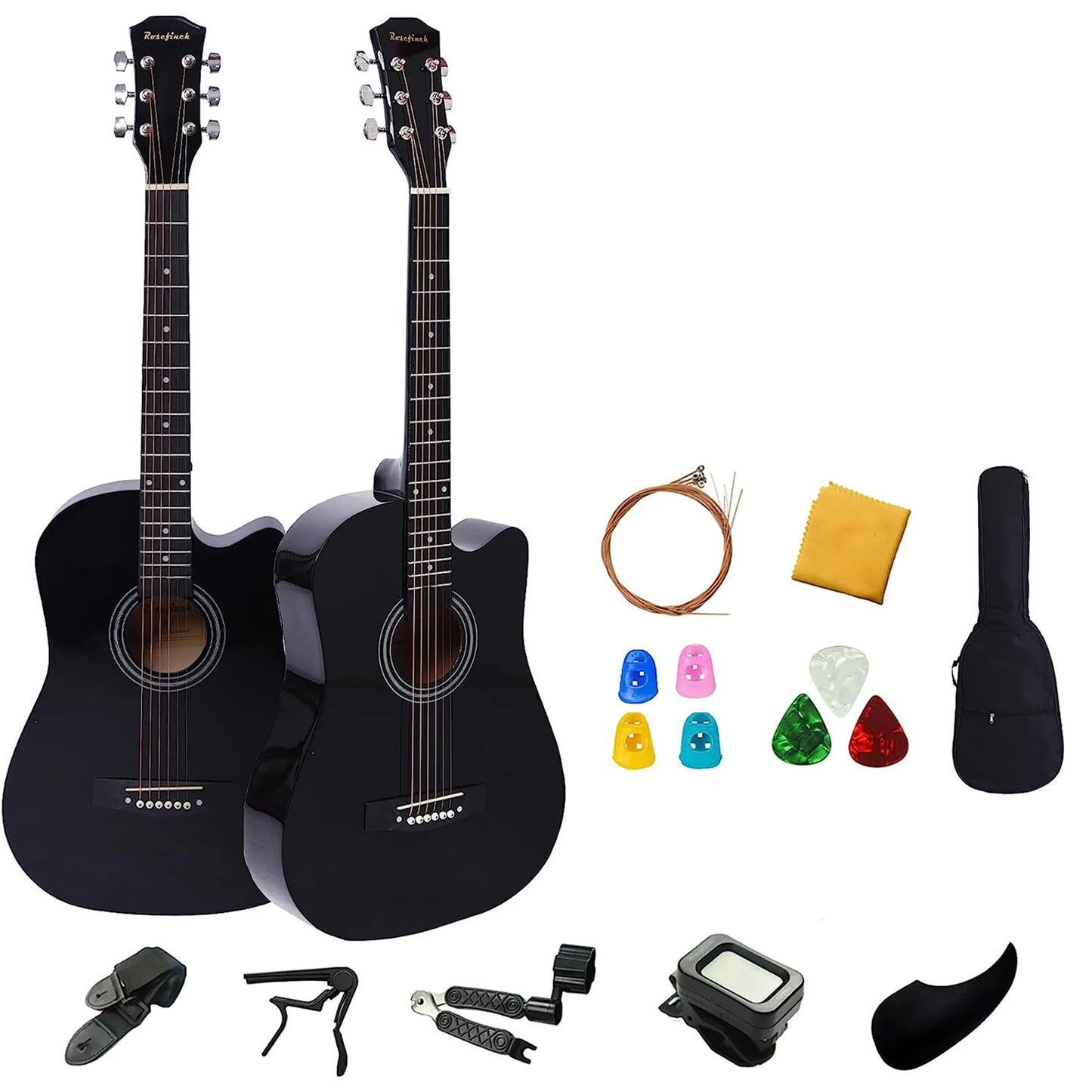 38 Inch Acoustic Guitar Set for Beginners Adults with Capo Picks Bag 6 Steel Strings Travel Guitar for Teens Guitar Accessories