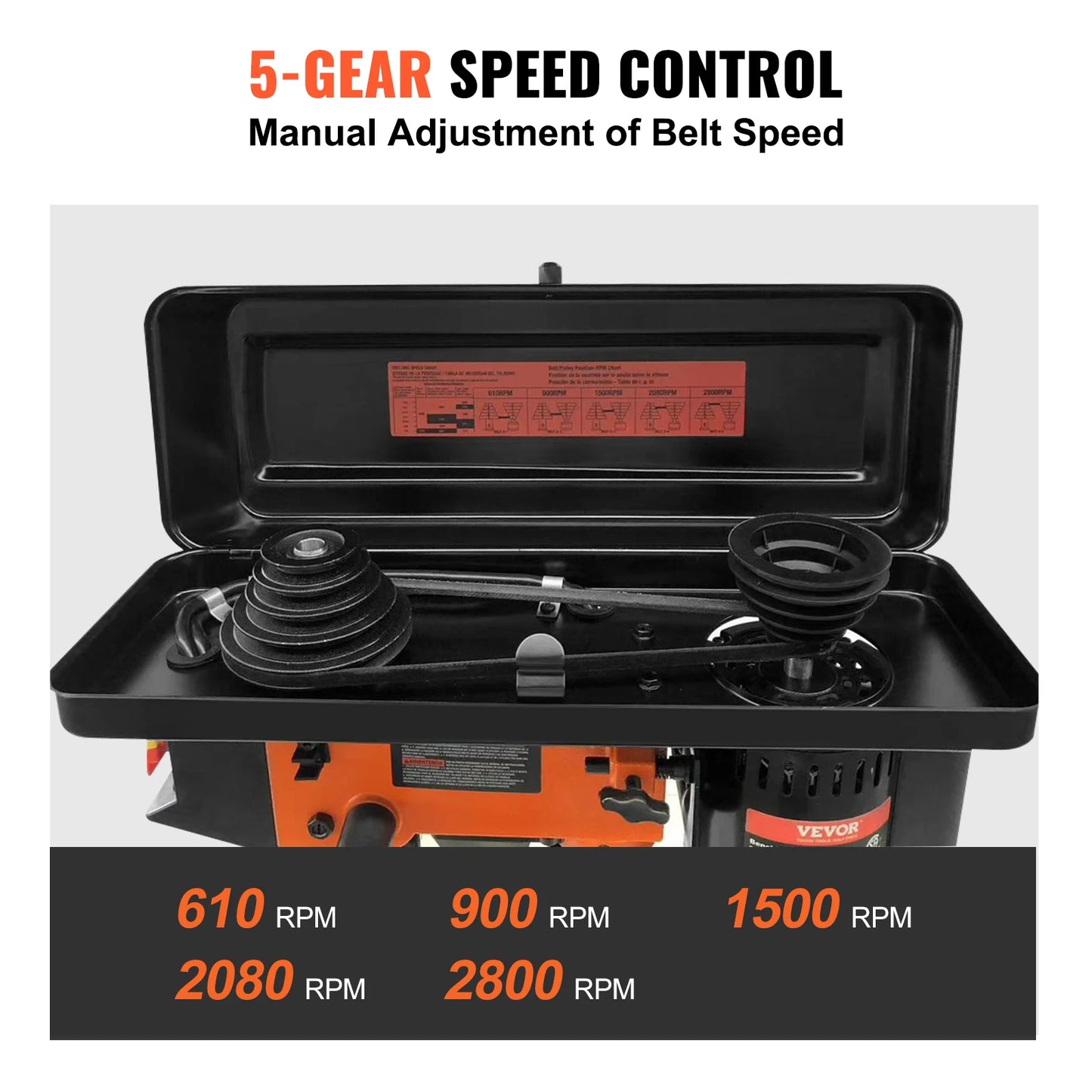 VEVOR Tabletop Drill Press 3.2 Amp 120V 5-Speed Settings 10'' Swing, Comes with Laser Pointer & Illumination Light for Wood Work - TrendForce25