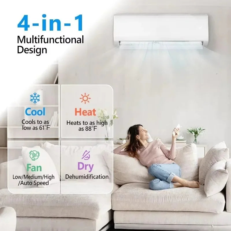 Authenticity guarantee.Mini Split Air Conditioner and Heater 9000BTU Wifi.HOME