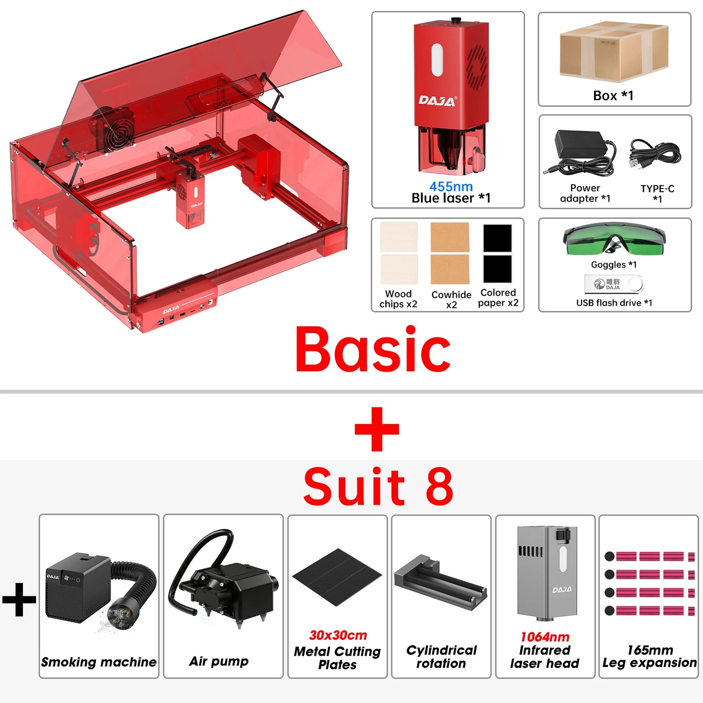 DAJA A6 Pro Laser Engraver Safety Shield 20W Power CNC Cutting Engraving Machine for Metal Wood Acrylic Glass Leather Plastic