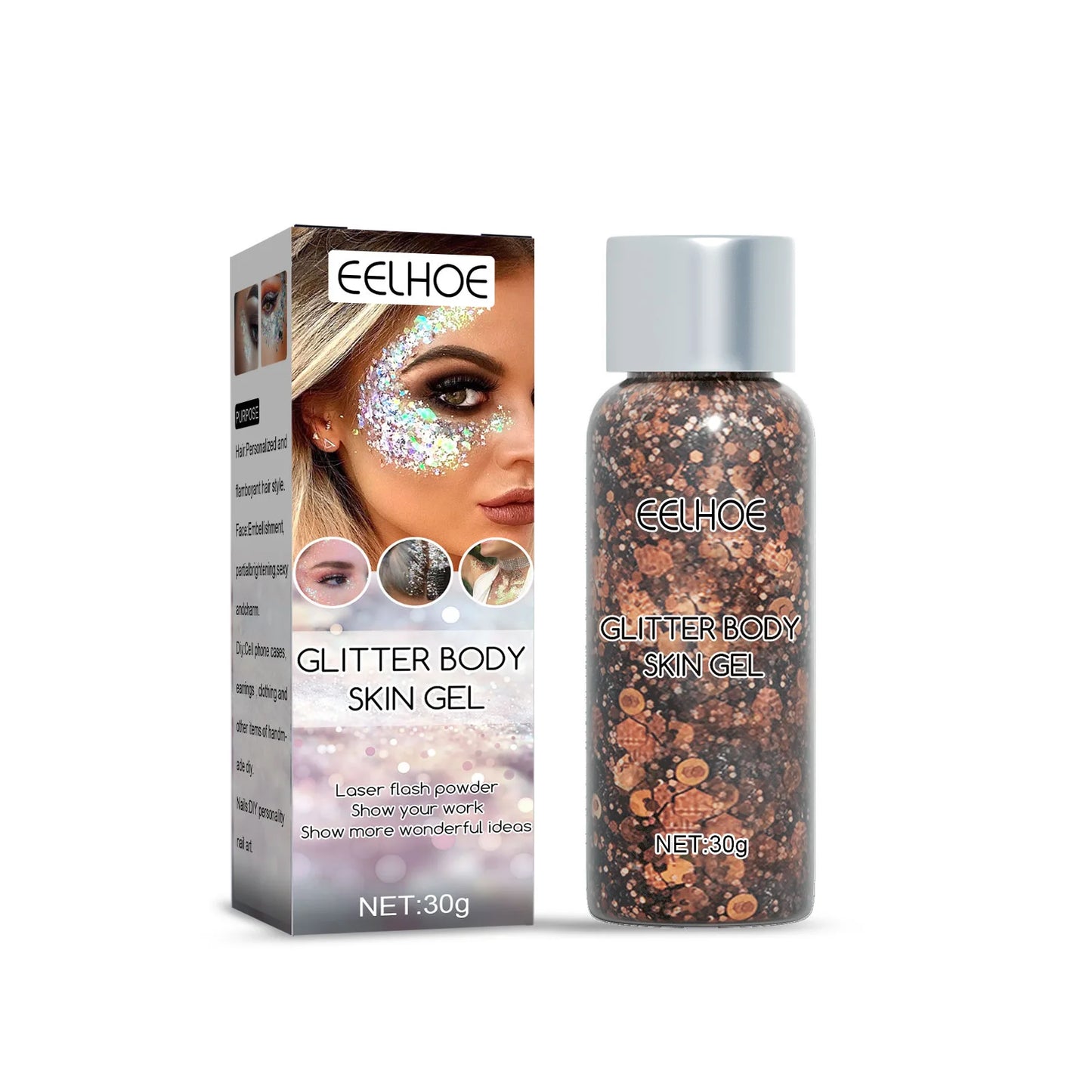 Body Glitter Gel Sequins Long Acting Face Eyes Hair Prom Party Mermaid Scales Not Easy To Take Off Makeup - TrendForce25