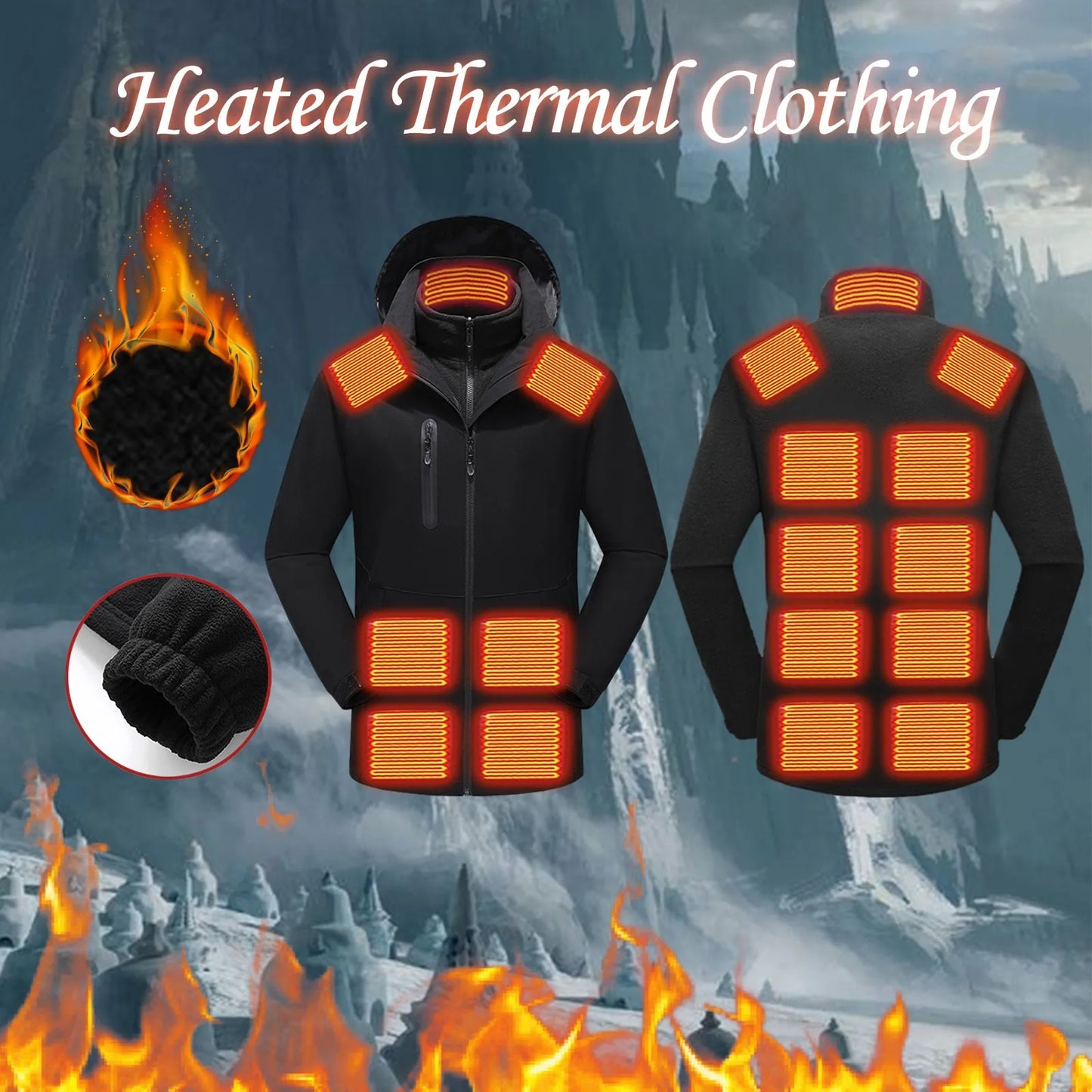 Mens Fall And Winter Control 15 Heating Clothing Liner Plus Jacket Combination Of Men Tactical Windproof Waterproof jacket