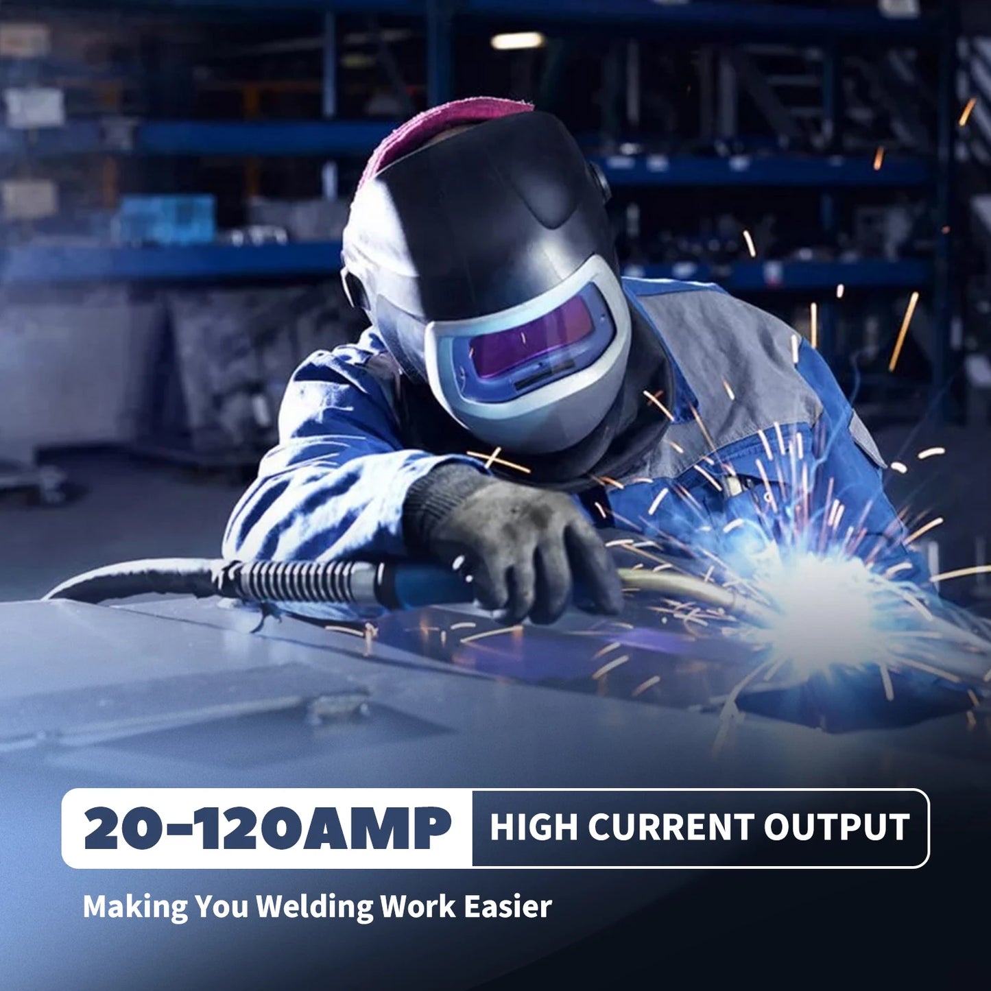 Handheld Welder Machine 110V Portable ARC Welding Machine IGBT Inverter Variable Current Adjustment (20-120Amp) With Welding To - TrendForce25