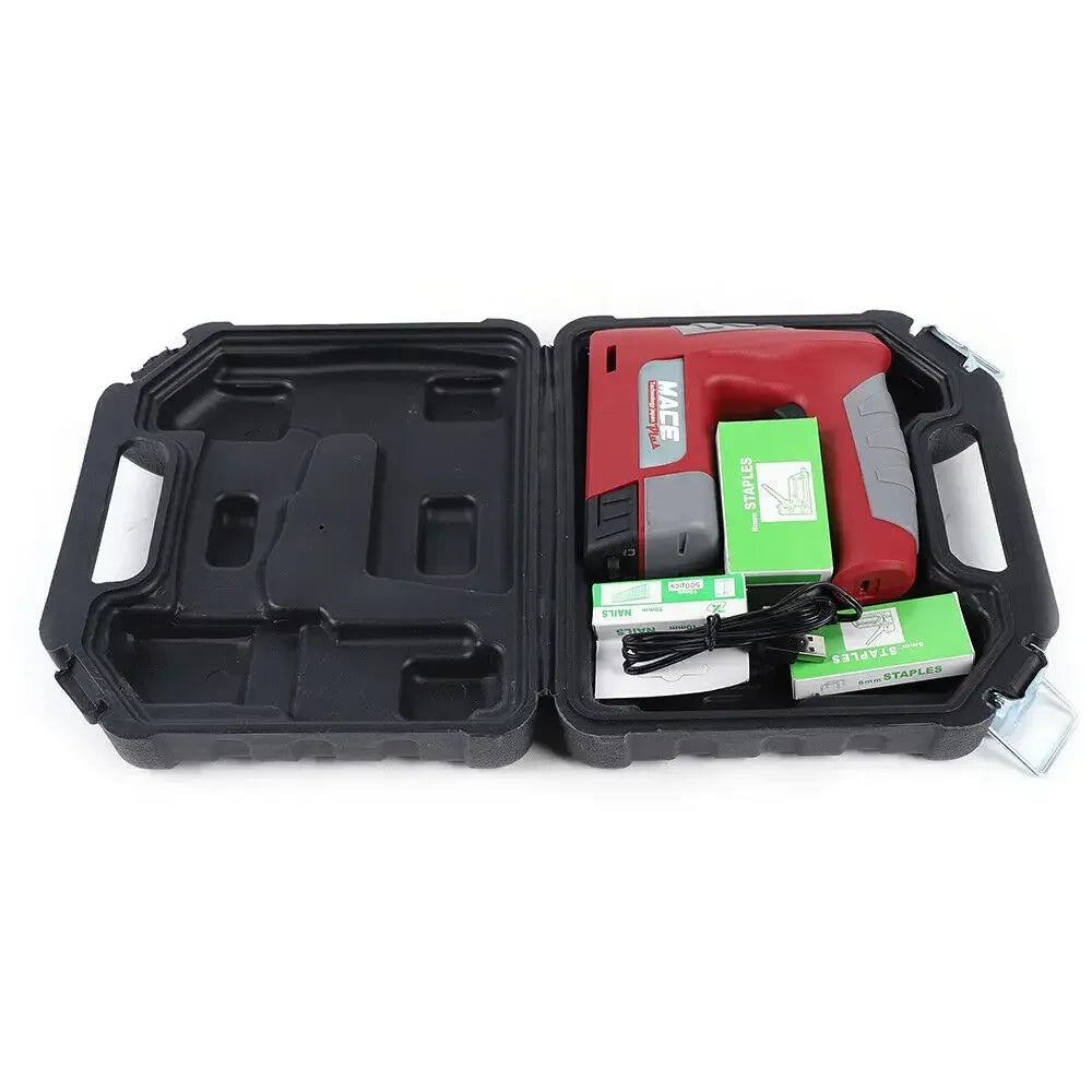 Electric Heavy Duty Nail Gun Staple Gun Cordless Stapler Nailer Woodworking Tool