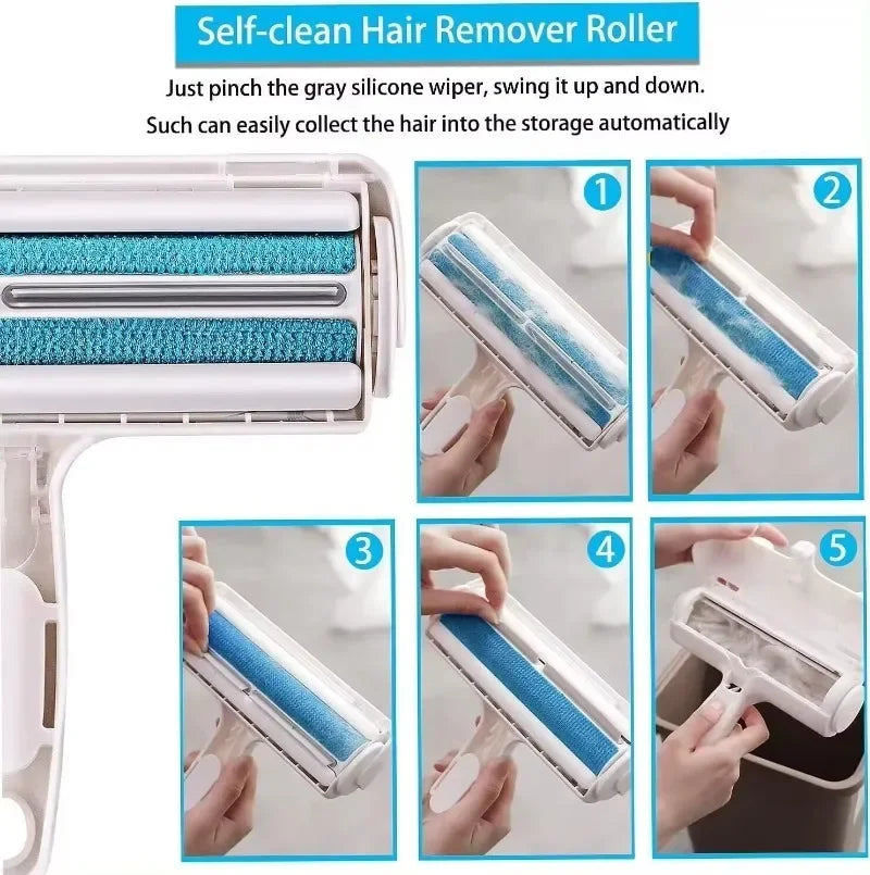 Pet Hair Remover Roller - Dog & Cat Fur Remover with Self-Cleaning Base - Efficient Animal Hair Removal Tool - Perfect for Furni - TrendForce25