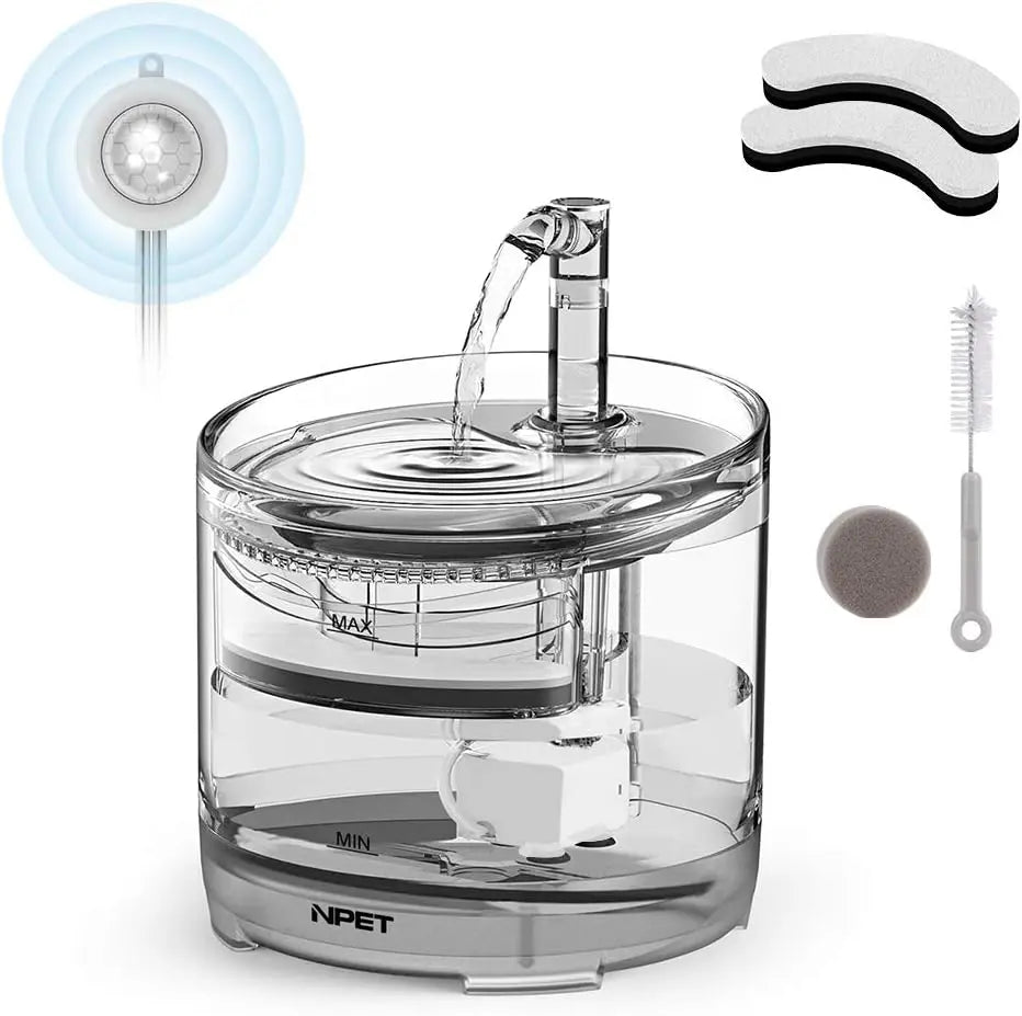 NPET Cat Water Fountain WF050TP 1.5L Automatic Pet Drinking Fountain with Replacement Faucet Kit - TrendForce25