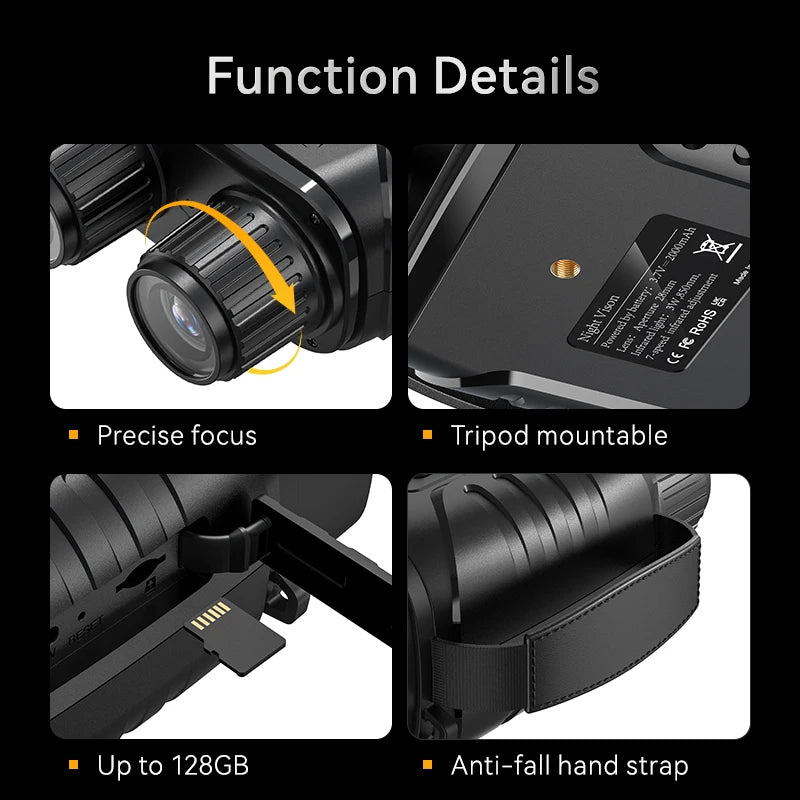 4K Night Vision Binoculars 2.8inch Screen 10X Digital Zoom With 5000mAh Rechargeable Infrared Vision Night Goggle for Hunting