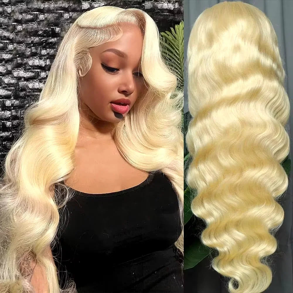 613 Lace Front Wig Human Hair 13x6 Blonde Human Hair Wigs 250% Density Body Wave Lace Front Wigs Human Hair Pre Plucked 26 Inch - TrendForce25