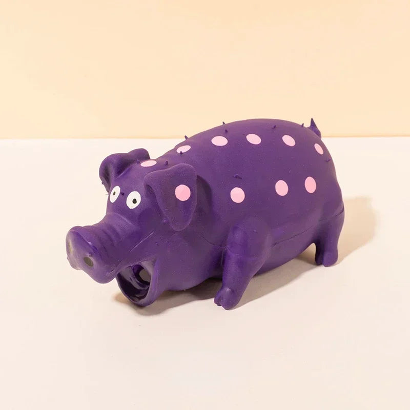 Squeaky Pig Dog Toy Durable Rubber Pig Squeaker Dog Puppy Chew Toys Latex Interactive Cute Toy for Small Medium Large Dogs - TrendForce25