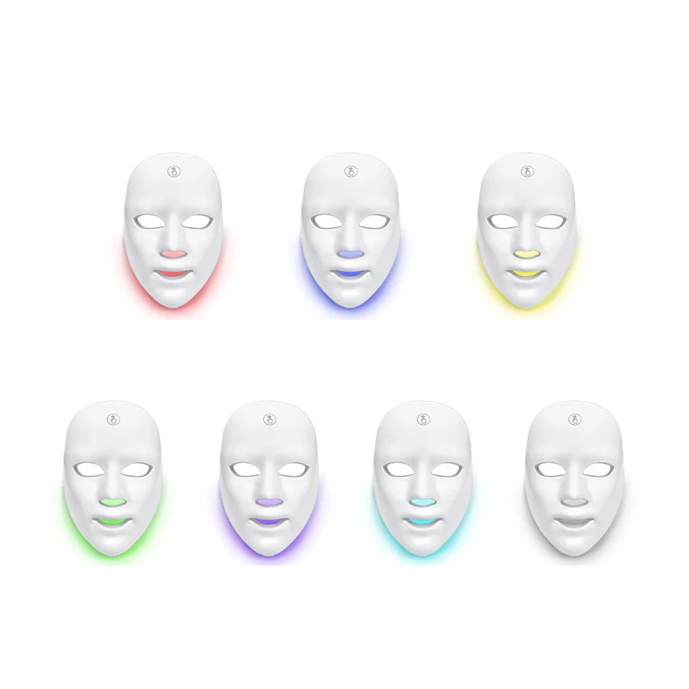LED mask skin beauty device with 7-color LED light source for care skin manager USB rechargeable skin manager facial massager