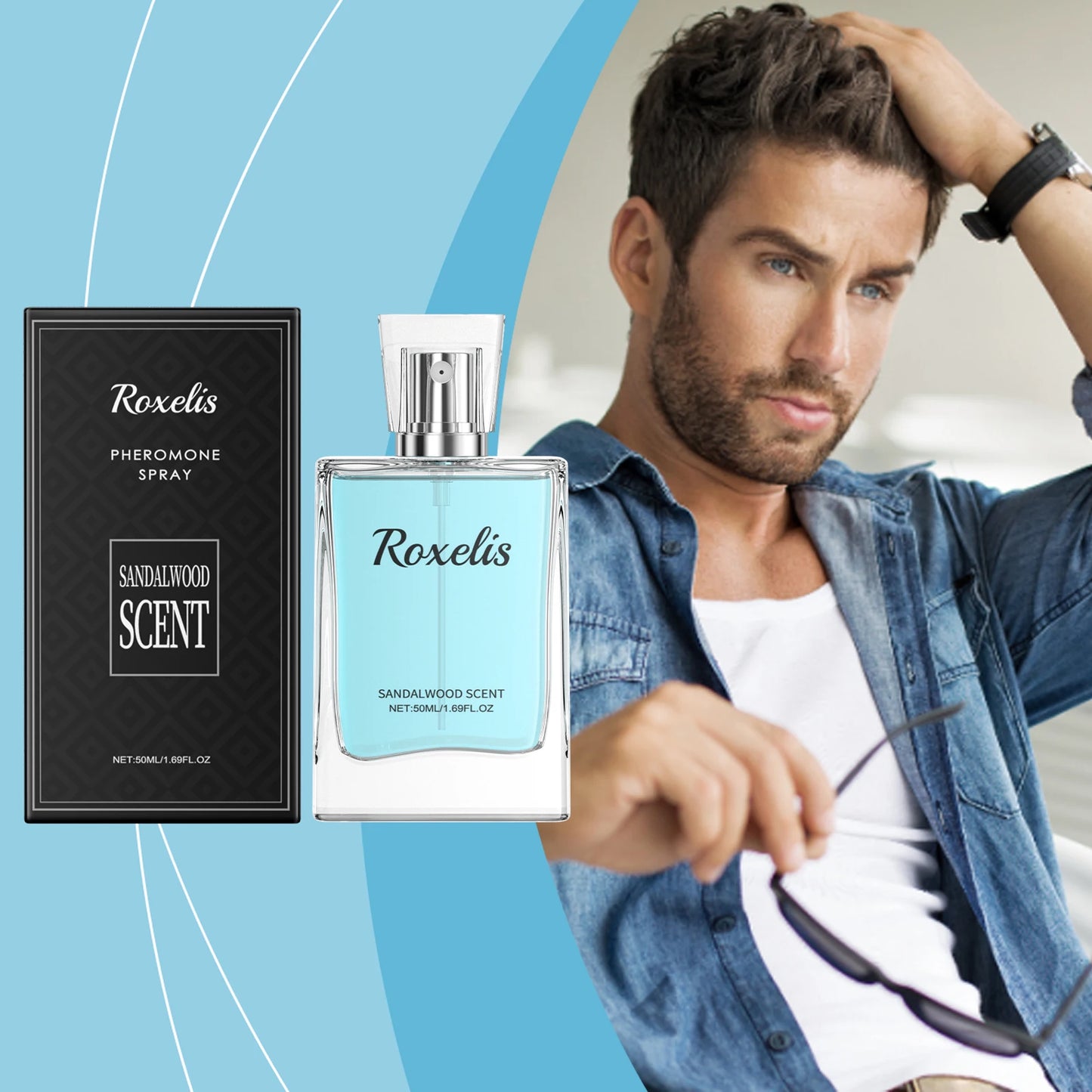 Roxelis 50ml Sandalwood Perfume Long Lasting Pheromone Cologne For Romantic Dating And Refreshing Atmosphere - TrendForce25