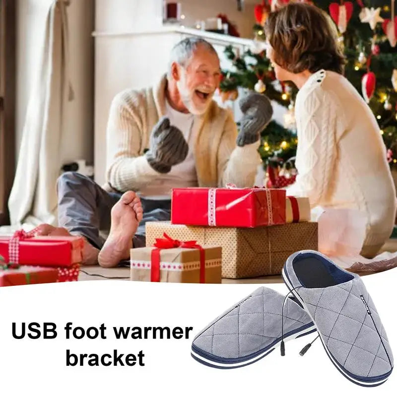 Electric Feet Warmers Heated Slippers Foot Warmer Quick Foot Heating Pad Home Slippers USB Feet Heater Heated Foot Pad Feet