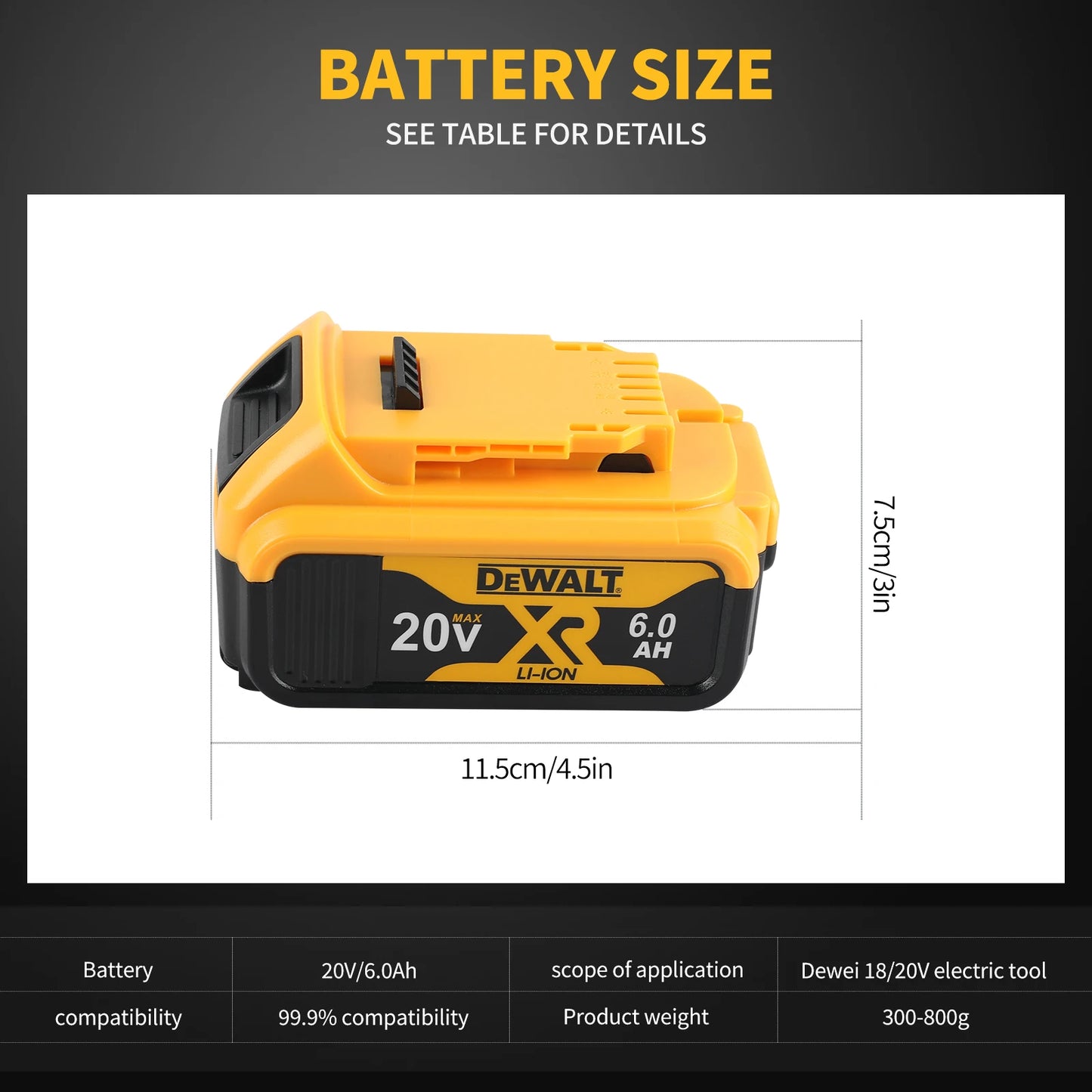 DEWALT Original packaging 20V, 6.0AH, DCB206 rechargeable Backup lithium battery - TrendForce25