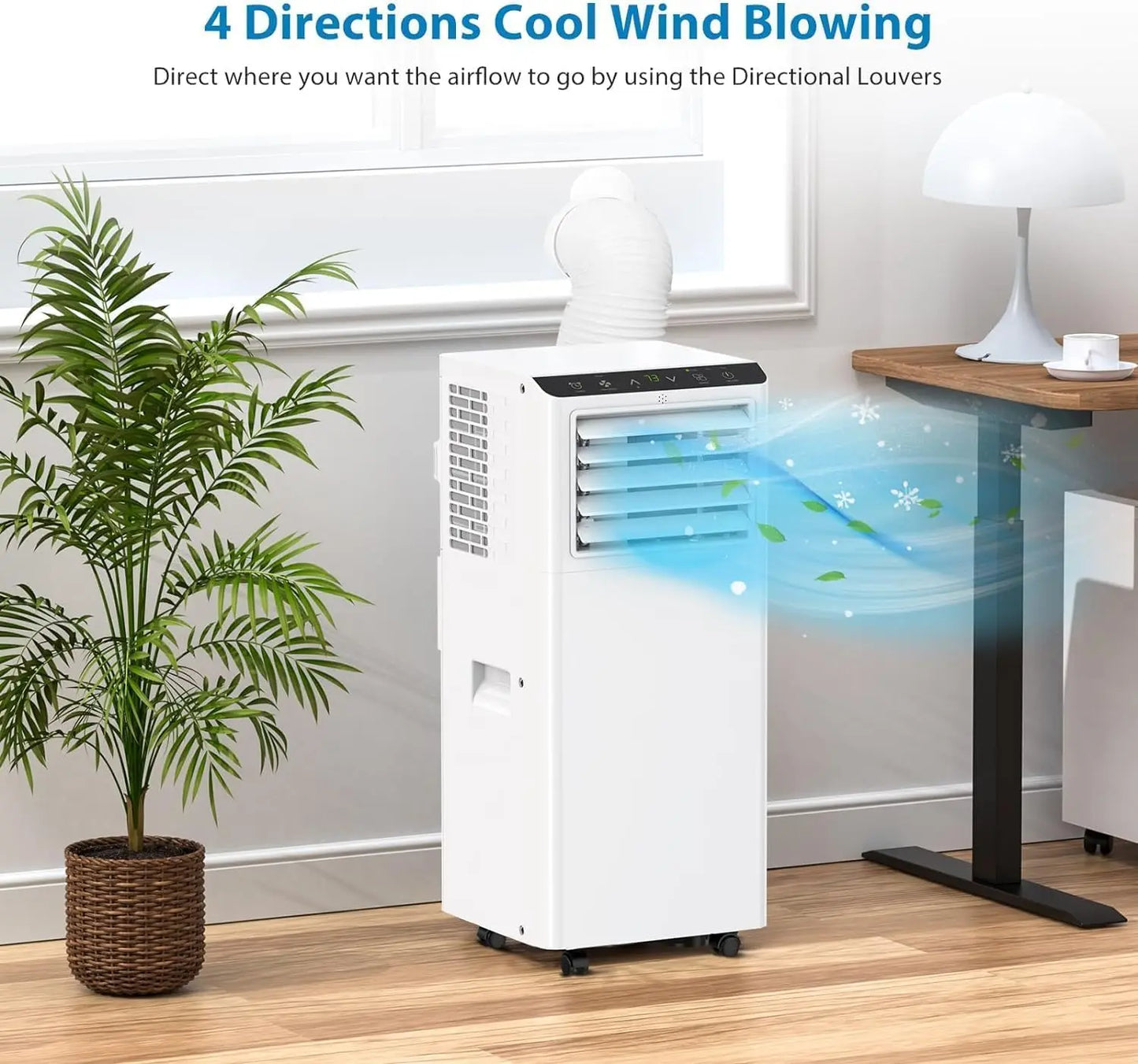 8000BTU Portable Air Conditioners With Remote Control And 24h Timer, 3 In 1 Low Noise Portable Ac Unit With Dehumidifier