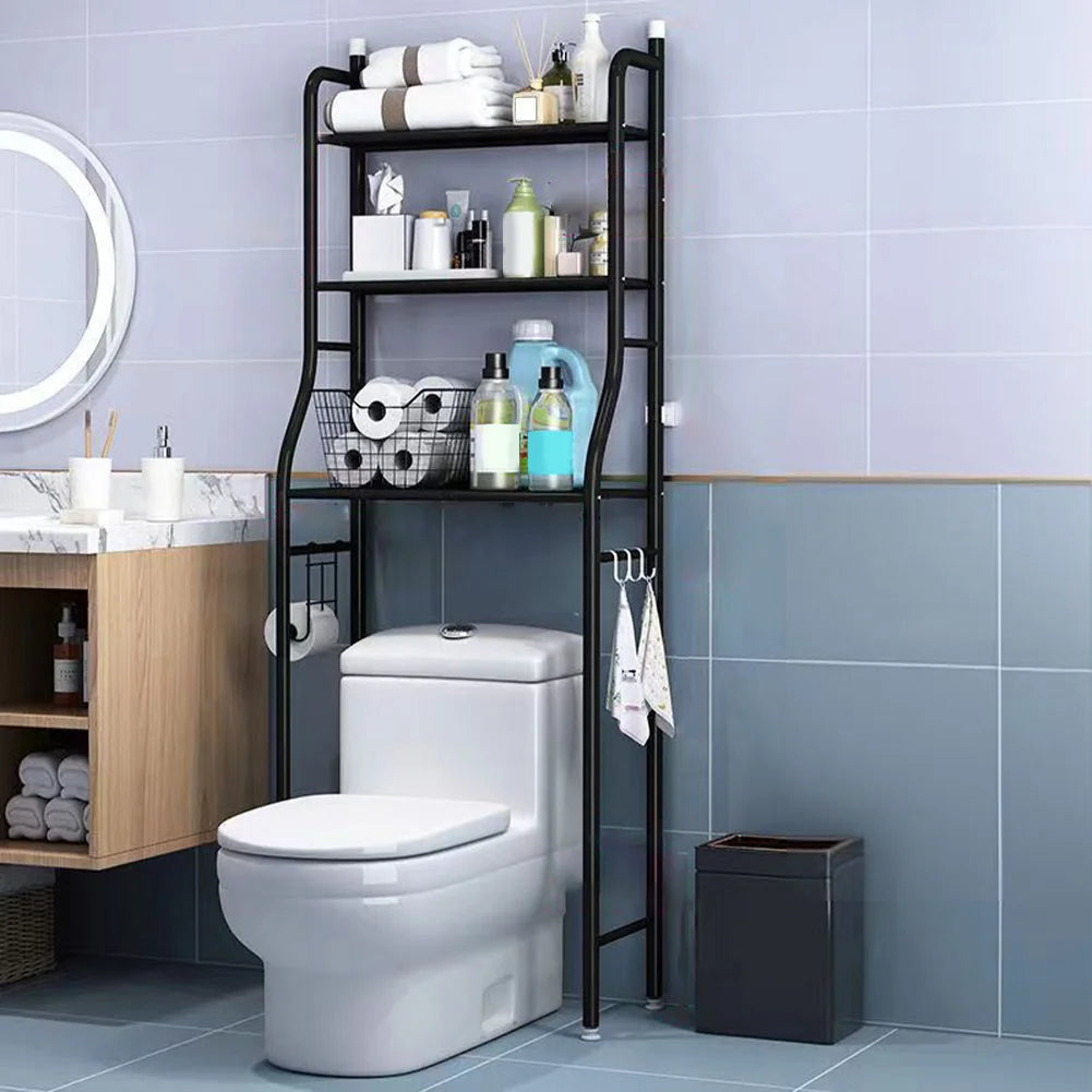 Over Toilet Storage Shelf,2/3-Tier Freestanding Over The Toilet Storage,Metal Bathroom Shelves with Paper Holder and Removable - TrendForce25