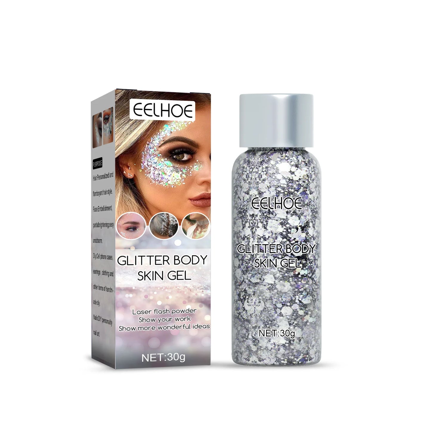 Body Glitter Gel Sequins Long Acting Face Eyes Hair Prom Party Mermaid Scales Not Easy To Take Off Makeup - TrendForce25