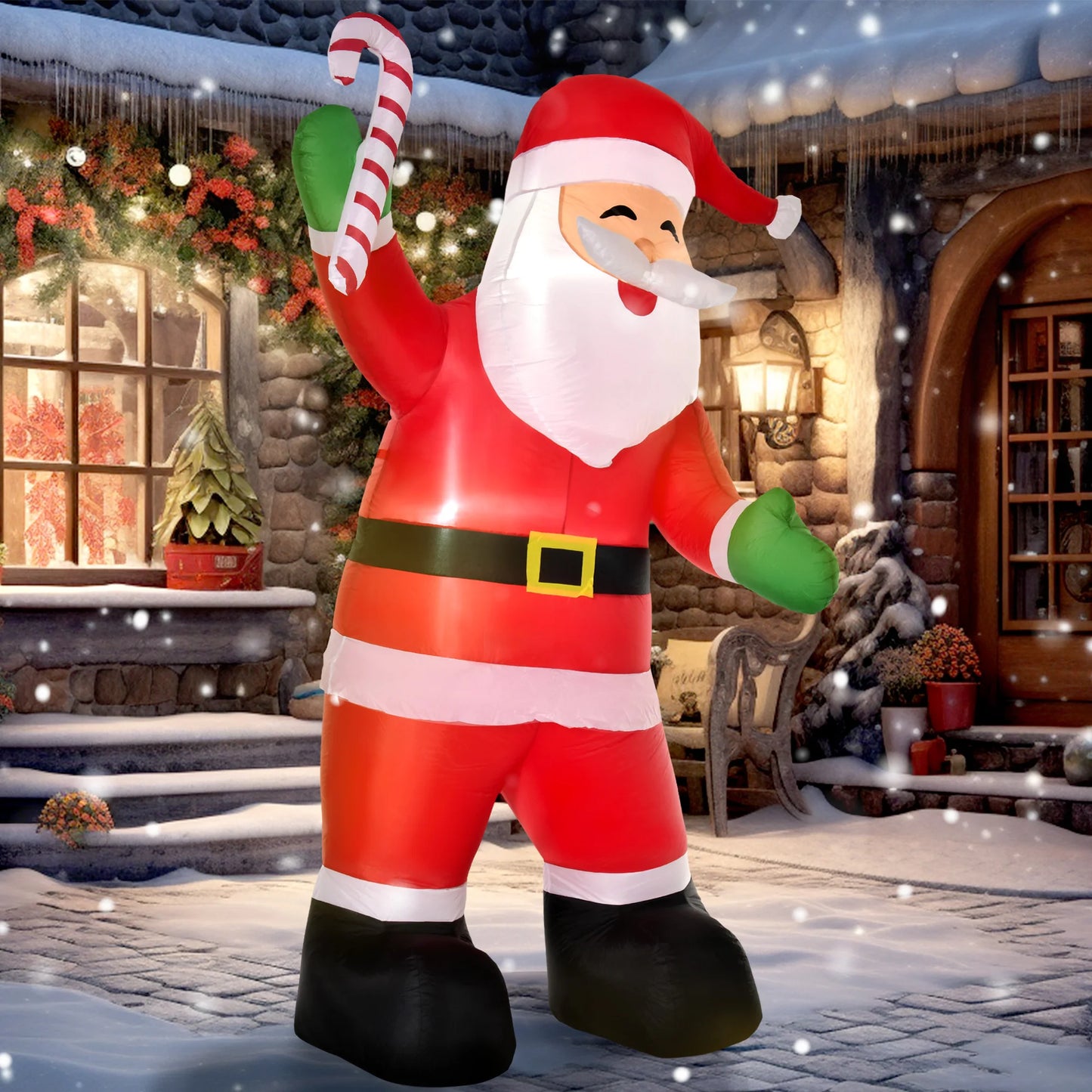 8' Christmas Inflatable Santa Holiday Yard Decor Outdoor Light up Led