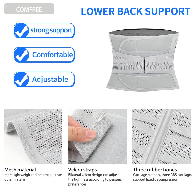 Men Waist Support Belt For Back Pain Waist Trainer Trimmer Belt Gym Waist Protector Weight Lifting Sport Body Shaper Corset Faja - TrendForce25