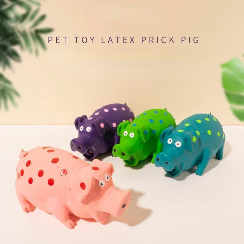 Squeaky Pig Dog Toy Durable Rubber Pig Squeaker Dog Puppy Chew Toys Latex Interactive Cute Toy for Small Medium Large Dogs - TrendForce25