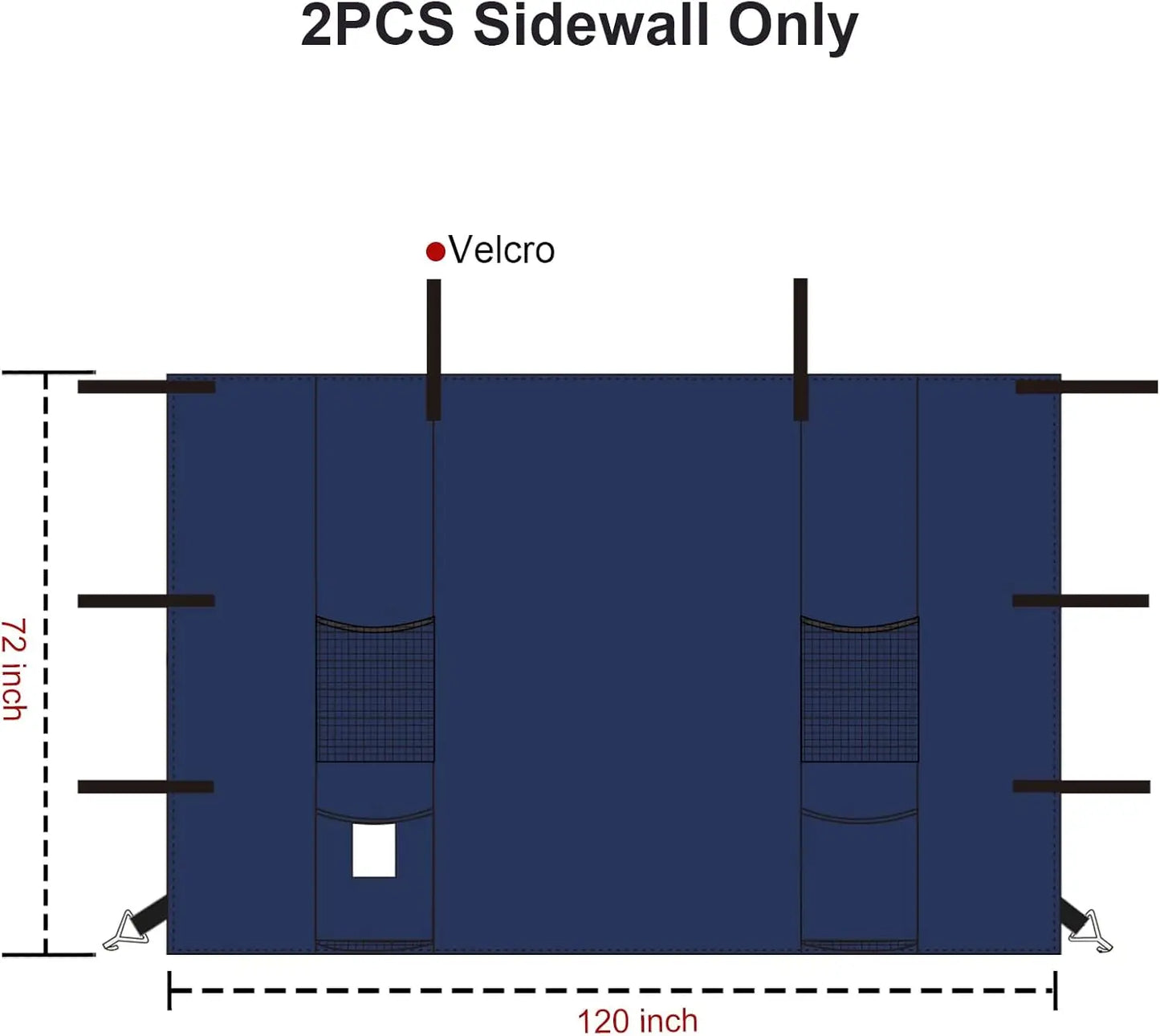 KAMPKEEPER Instant 10X10 Canopy Sidewalls with 4 Pockets for Pop Up Canopy Frame, 2Pack Sunwalls fit 10' Outdoor