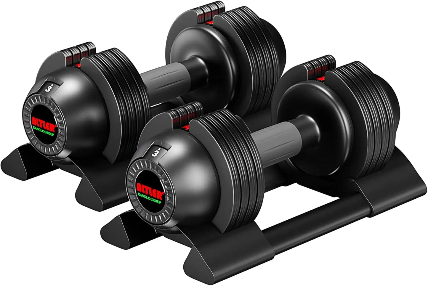Adjustable Dumbbell,22LBS Dumbbell Pair with Tray for Fitness, Fast Adjust Weight by Turning Anti-Slip Handle, Safety with 8 Loc - TrendForce25
